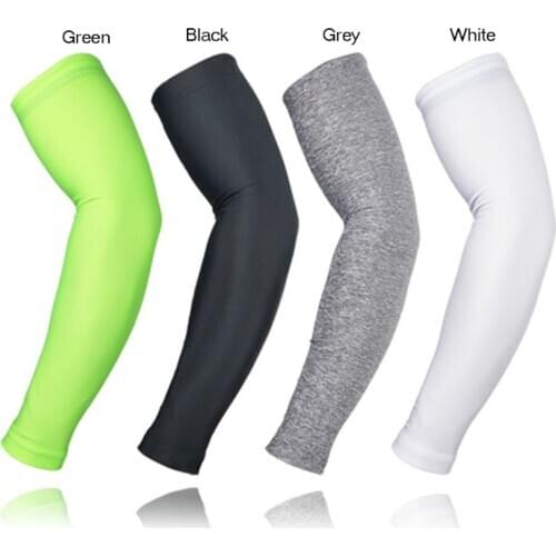 1Pcs Breathable Quick Dry UV Protection Running Arm Sleeves Basketball Elbow Pad Fitness Armguards Sports Cycling Arm Warmers