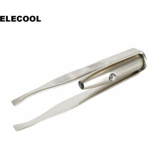 ELECOOL 1PC Facial Hair Eyebrow Eyelash Removal Tweezer Clip w/ LED Light Makeup Tool Newest TSLM2
