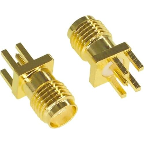 10Pcs 1.6mm SMA Female Jack Solder Nut Edge PCB Clip Straight Mount Gold Plated RF Connector Receptacle Solder