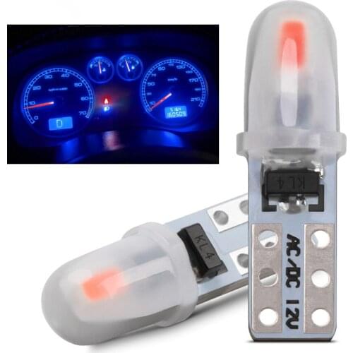 10pcs T5 Led 17 37 73 74 3014 2SMD Auto LED Lamp Car Dashboard Instrument Light Bulb 12V White Blue Red Yellow Green