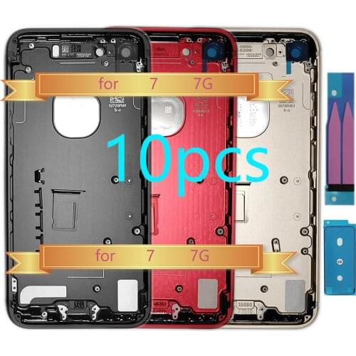 10pcs Back Middle Frame Chassis Replacement parts For iphone 7 7g Housing Assembly Battery Cover Case Sim Card with IMEI