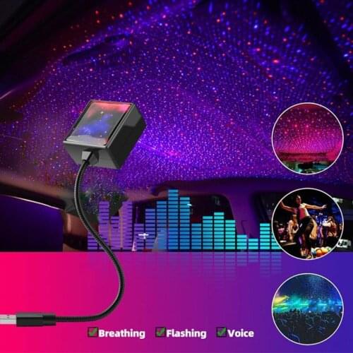 4 Projection patterns Decorative lights Car Roof starry-sky Atmospher lamp USB LED Night Light Home Ceiling Decoration Home