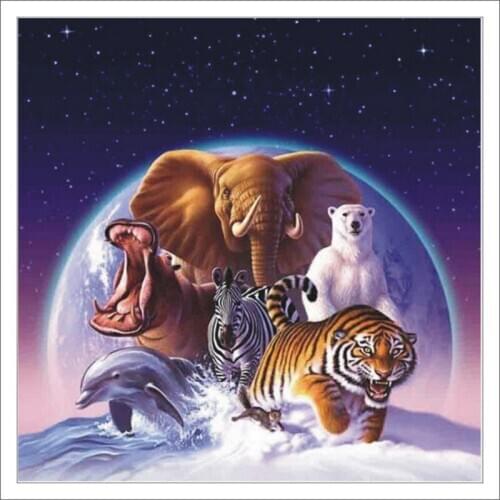 5D DIY Diamond Painting Animal Elephant Mosaic Rhinestone Diamond Home Furnishing Mural Gift T217