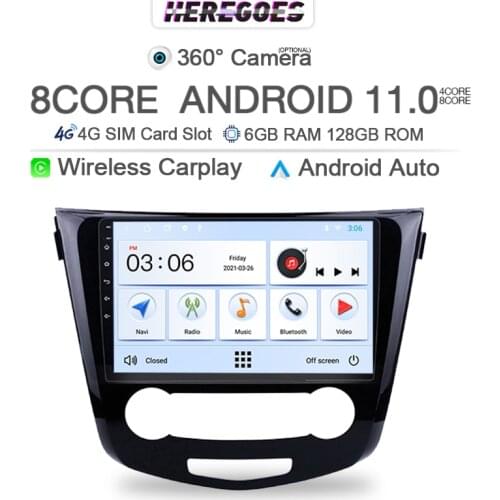 360 Camera DSP Android 10 Car Radio For Nissan Qashqai 2 J11 X-Trail xtrail X Trail T32 2013-2017 CarPlay 4G LTE GPS RDS Stereo