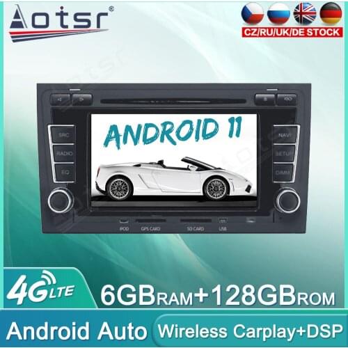 Android 11 128GB Car Radio DVD For Audi A4 2002 - 2007 Car Audio Multimedia Player GPS Navigation Auto Stereo Head Unit Carplay