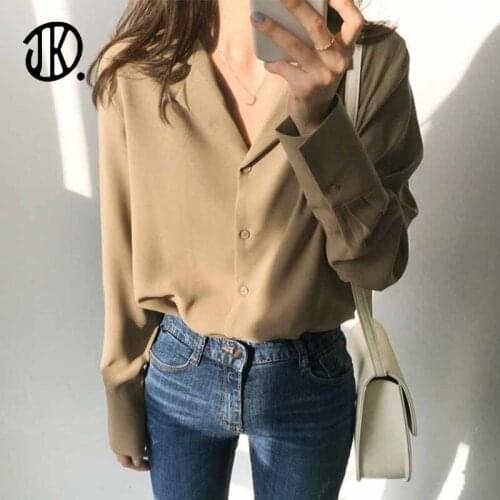 2021 Korean Style Blouses Design Loose Top Niche Long-sleeved Shirt Bottoming Blousa Office Woman Buttons Elegant Clothing 2XL