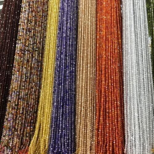 Natural Stone Bead Section Zircon Punch Loose Beads 2 3 MM For Jewelry Making Necklace Bracelet Earrings Accessory