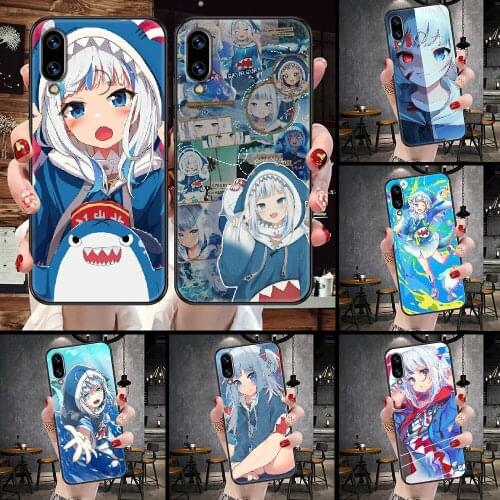 Gawr Gura Anime Phone Case For Huawei Honor 6A 7A 7C 8A 8X 8 9 9X 10 10i 20 Lite Pro black soft Etui 3D bumper fashion