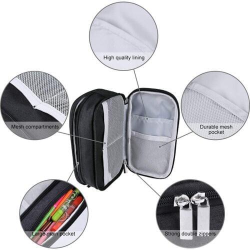 Pencil Case, Large Capacity Pencil Cases Pen Bag Pouch Holder Travel Cosmetic Make Up Bag Pouch Cable Bag Pouch with Multi Compa