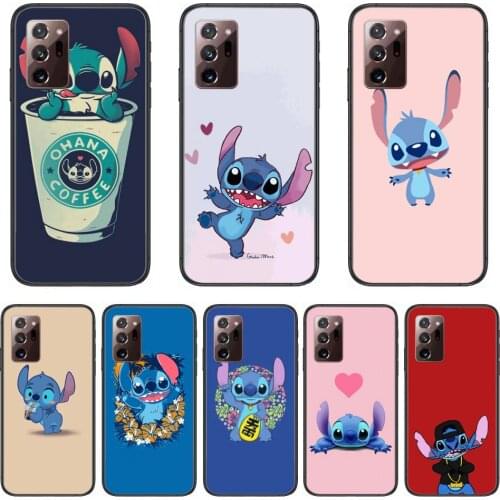 Phone case cartoon stitc Phone Case cover hull For SamSung note20 10 9 8 4 pro plus black prime soft bumper Transparent