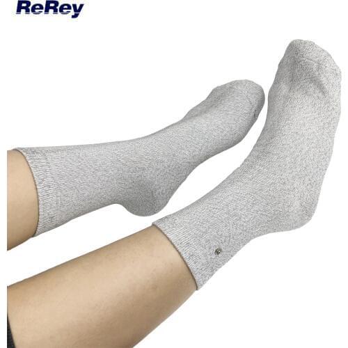 Electro Socks with Snap Button BIO Micro Current Feet Stimulation Massage Ankle Pain Muscle Relief EMS Foot Health Care Massager