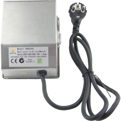 Steel Rotisserie Motor BBQ 220V 10W Wire Length 1.2M Heavy Duty Barbecue Accessories Electric AC Motor for Outdoor Cooking Grill