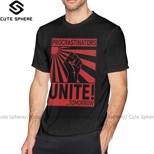 Communism T Shirt Procrastination United T-Shirt Man Summer Tee Shirt Cute 100 Cotton Printed Short Sleeve Oversized Tshirt