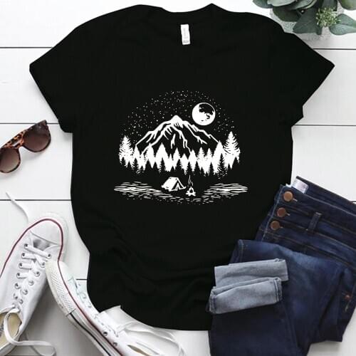 Natural Beauty Graphic T Shirts Plus Size S-5xl Oversized T Shirt for Women Casual O Neck Polyester Woman Tshirts Y2k Top