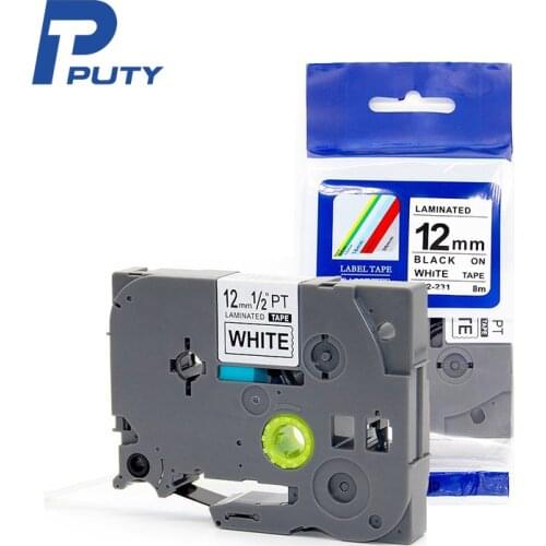 5 PK compatible 12mm tze 231 tze-231 label tape black on white tz 231 tz-231 tze231 Brother p touch tze tape