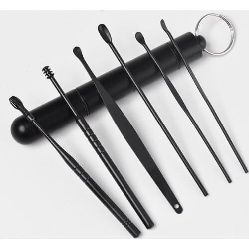 6PCs Stainless Steel Earpick Ear Cleaner Spoon Ear Care Cleaning Tool Ear Wax Removal Kit Ear Wax Remover Ear Wax Removal Tool