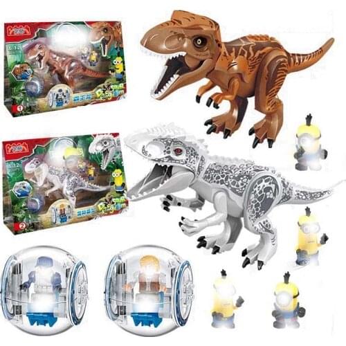 Jurassic World 2 Dinosaurs Tyrannosaurus Rex Pterosauria Triceratops Building Blocks Toys For Children Dinosaur Park Toy Gifts
