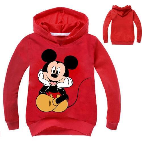 Fashion Mickey Mouse Baby Boys Girls Sweatshirts Cotton Brief Kids Hoodies Letters Print Children Clothes Long Sleeve Sweatshirt