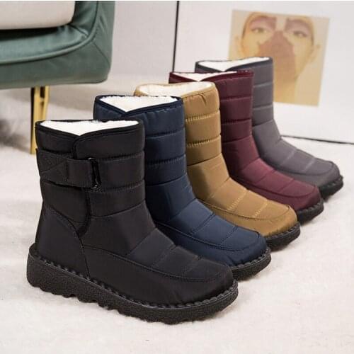 Soft New Winter High-top Boots Waterproof Hook & Loop Plus Velvet Womens Shoes Long Tube Outdoor Snow Boots