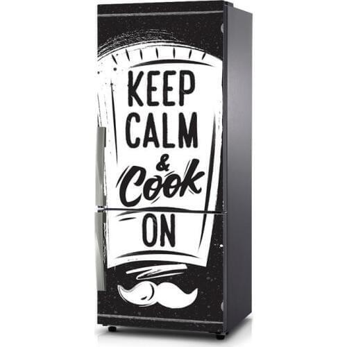 Fridge Sticker Keep Calm Cook On Refrigerator Dishwasher Door Cover Kitchen Home Decoration Accessories Modern 3d Wall Stickers