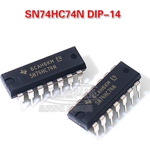 New original SN74HC74N DIP-14 band reset positive trigger double D flip-flop