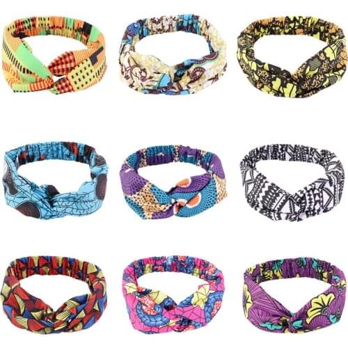 50 pcs/lot African Pattern Print Headband for Women Twist Style Band Salon Make Up Wrap Headwear Turban Ladies Hair Accessories