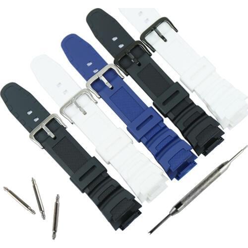 Resin strap mens sports waterproof strap watch accessories pin buckle for Casio AE-1200WH 1300WH W-216H F-108WH SGW500 band