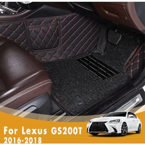 RHD Luxury Double Layer Wire Loop Car Floor Mats For Lexus GS200T 2018 2017 2016 Custom Carpets Rugs Car Accessories Interior