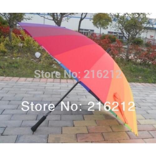 Christmas gift Fashion Top Quality Long handle rainbow Straight umbrella rain umbrellas free shipping