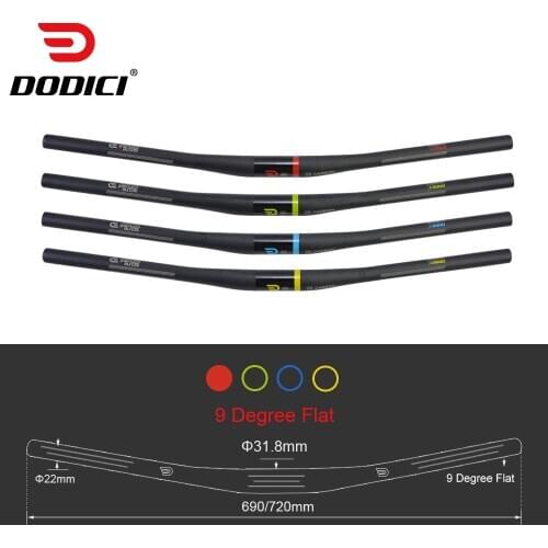 DODICI RXL Full Carbon Fiber MTB Bicycle Handlebar 9° Backsweep 31.8mm x690/720mm Mountain Bike Carbon Handlebars Cycling Parts