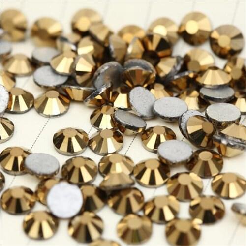 SS3-SS34 Size Select Loose Gold Plating Color Flatback Crystal Rhinestones DIY Bling Non HotFix Nail Glass Crystal Rhinestone