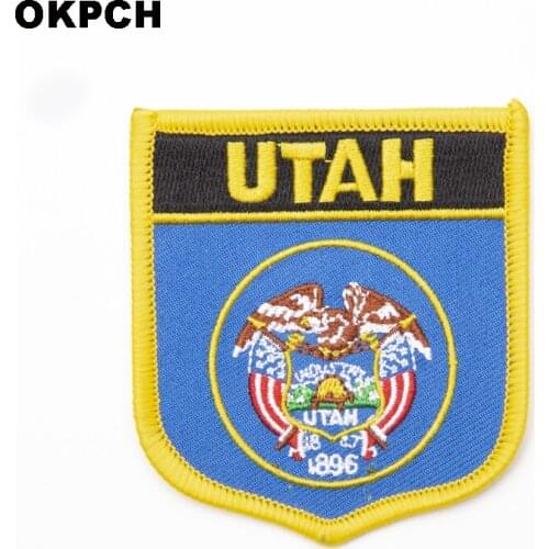 U.S.A Utah State Iron On Patch Embroidered Clothes Patch For Clothing Stickers Garment 10pcs 6*7cm UPI-0233-S
