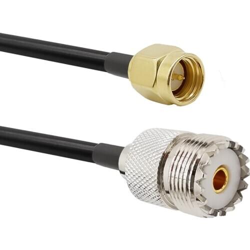 UHF PL-259 Female to SMA Male LMR200 Cable SO-239 Connector for Vehicle CB Radio Ham Radio Two Way Radio FM Transmitter