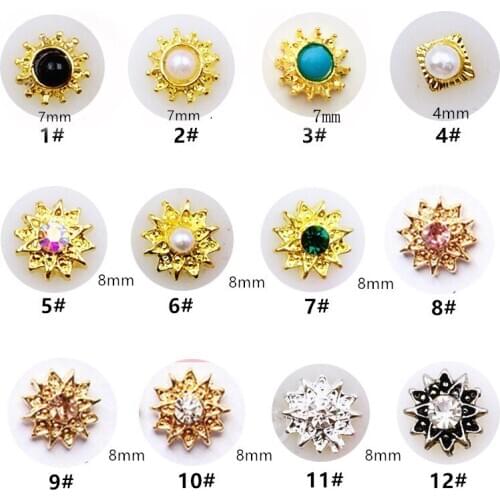 10pcs/lot Japan Korea 3D Alloy Nail Decorations Metal Sun Style Nail Art Accessories Charm Nail Deco Parts