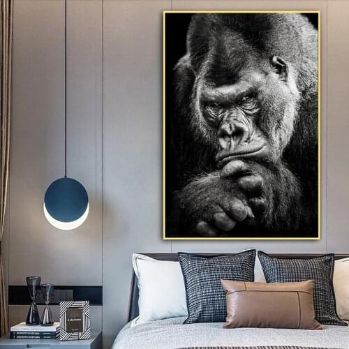 Western Lowland Gorilla Canvas Painting Modern Animal Art Posters And Prints Wall Pictures For Living Room Home Cuadros Decor