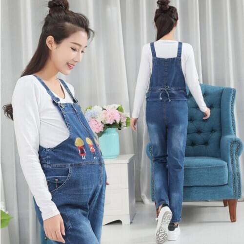 Spring And Autumn Overalls Roupa Gestante Trousers Jeans Pants Pregnant Women Jumpsuit Maternity Corduroy Casual Pants