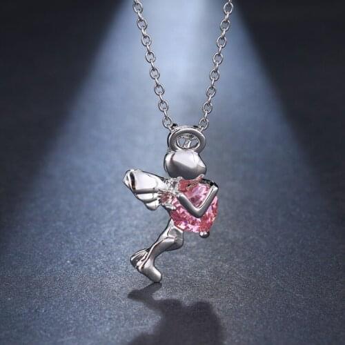 Emmaya Brand Fashion simple Lovers White Gold Color AAA Cubic zircon Adjustable Figure Jewelry Necklaces for Women Wedding Gift