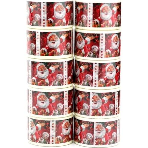 10pcs/lot Decorative Stamps Style Santa Claus Christmas 25mm Wide Washi Tapes Bullet Journal Masking Tape Cute Stationery