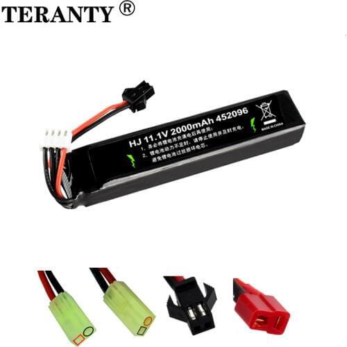 11.1v Lipo Battery for Toys Gun 3s 11.1V 2000mAh Battery For Gel Ball Blaster Toy Gun Jinming Gen8 M4a1 SCAR battery 452096 1Pcs