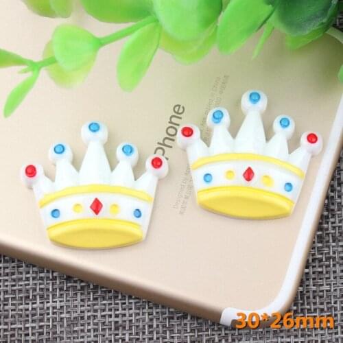 30PCS crown resin accessories handmade materials DIY children hairpin materials mobile phone shell accessories