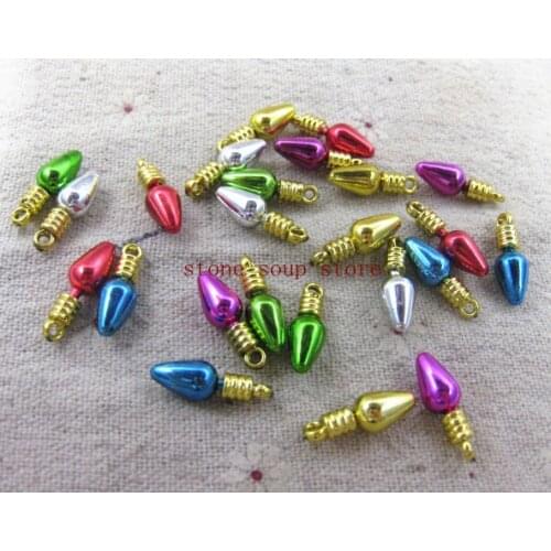 50pcs Colorful Mini Plated Lights NOT LIGHT Lamp Bulb Diy Bracelet decoration Christmas ornament Art craft 0.6*1.7cm
