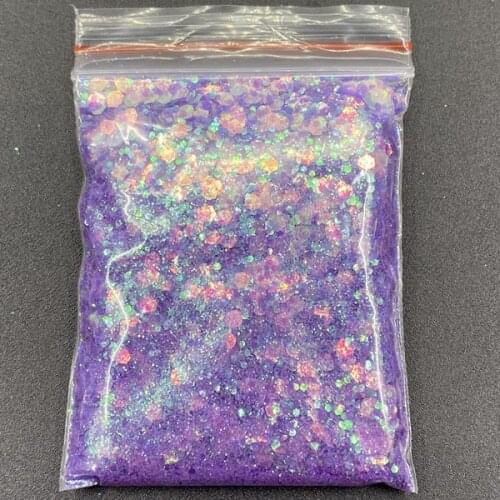 500g/bag Mermaid Glitter Flakes Sparkly 3D Hexagon Holographic UV Gel Varnish Nail Tips Glitter Powder DIY Nail Art Decoration