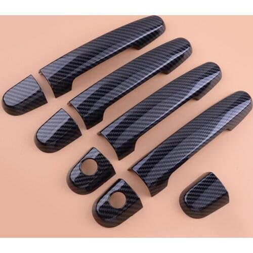 9Pcs/Set Car Exterior Door Handle Cover Trim Carbon Fiber Style Fit For Toyota Corolla 2003 2004 2005 2006 2007 2008 2009-2013