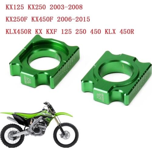 Rear Axle Block Chain Adjuster For Kawasaki KX125 KX250 2003-2008 KX250F KX450F 2006-2015 KLX450R KX KXF 125 250 450 KLX 450R