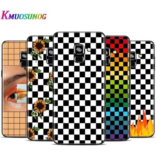 Black And White Chess For Samsung Galaxy A9 A9S A8 A8S A7 A750 A6 A6S A5 A3 Plus Star 2016 2017 2018 Black Phone Case