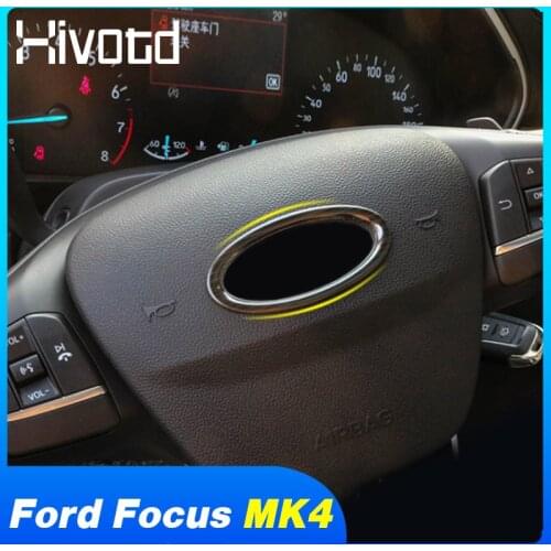 Car Steering Wheel Sequin Cover Decoration Interior Modification Frame Trim For Ford Focus MK4 ST Line 2019 2020 Accessories