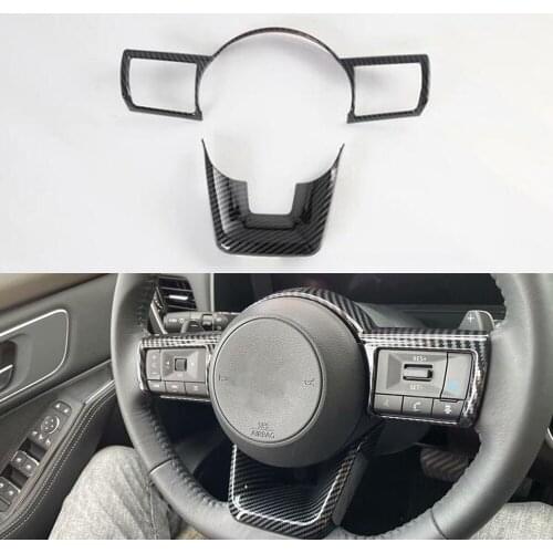 Car Steering Wheel Decoration Cover Bezel Trim Styling Stickers For Nissan X-TRAIL 2021 Interior Auto Moldings 3pcs/set