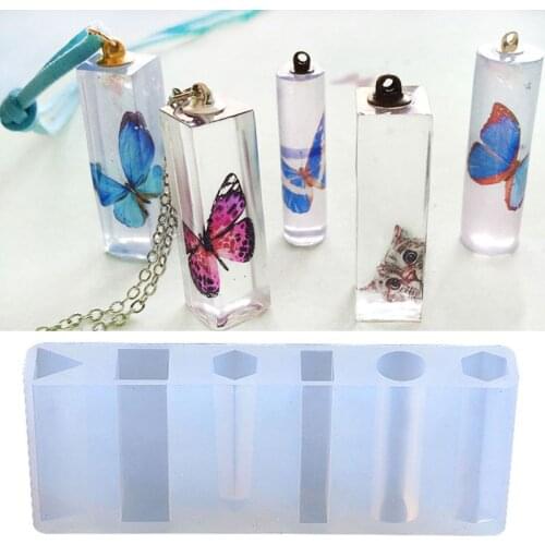 UV Epoxy Mold DIY Pendant Jewelry Crystal Silicone Molds Hexagonal Round Geometric Shape Craft Making Mould