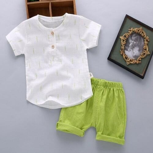 H990 Summer Baby boys girls Clothing Sets Cartoon tops shirt Shorts 2pcs Infant outfits Kids Clothes Fashion Sport Suit