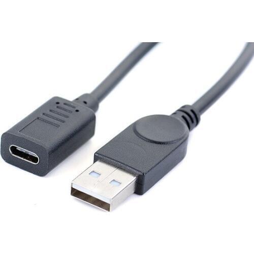 USB 2.0 Type A to USB 3.1 Type C Male-to-Female OTG Data Connector Cable